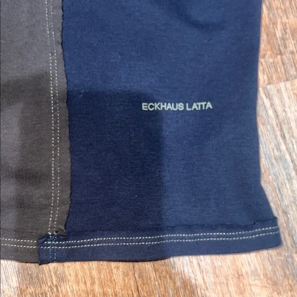 Eckhaus Latta Navy & Brown Lapped Baby T-Shirt - Picture 6 of 7